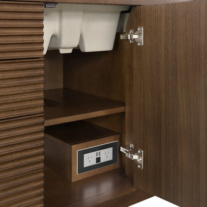 Myrrin 48" Vanity, Mid Century Walnut w/ Single Hole 3 CM White Zeus Silestone Top & Backsplash, view 7