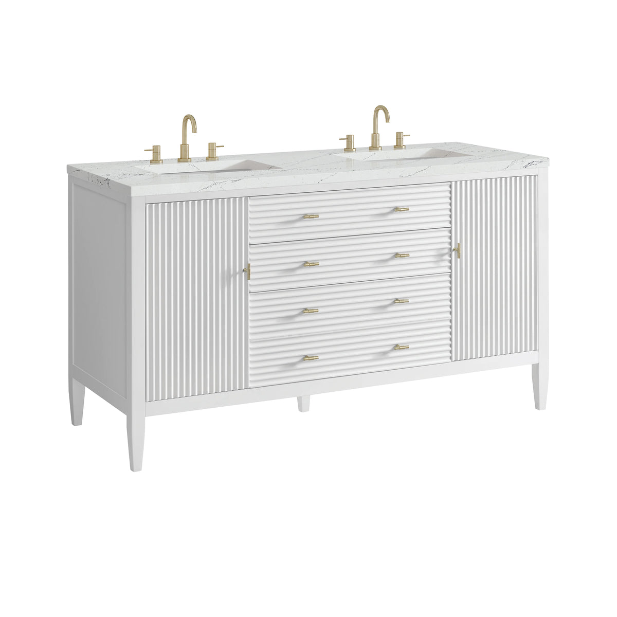 Myrrin 60" Double Vanity, Bright White w/ 3 CM Ethereal Noctis Silestone Top w/FreePower Wireless Charger, view 13