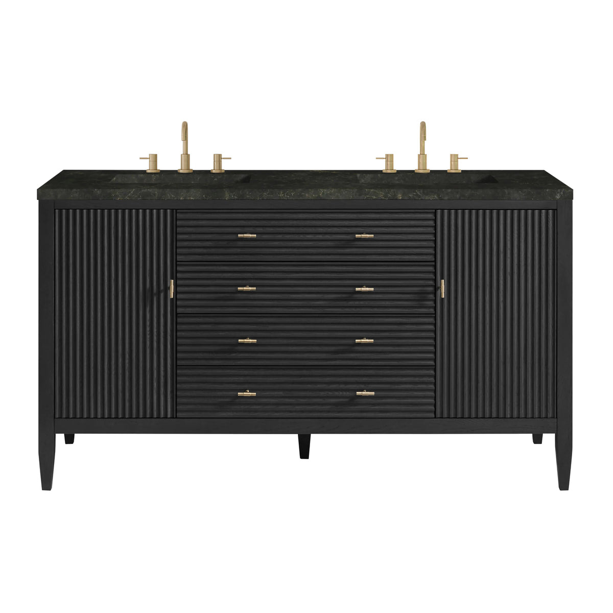Myrrin 60" Double Vanity, Carbon Oak, w/ 3 CM Phantome Eclos Top