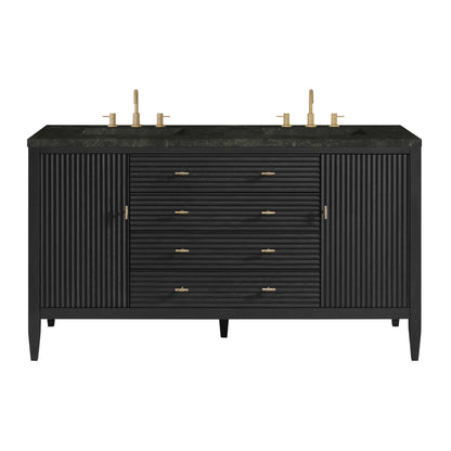 Myrrin 60" Double Vanity, Carbon Oak, w/ 3 CM Phantome Eclos Top