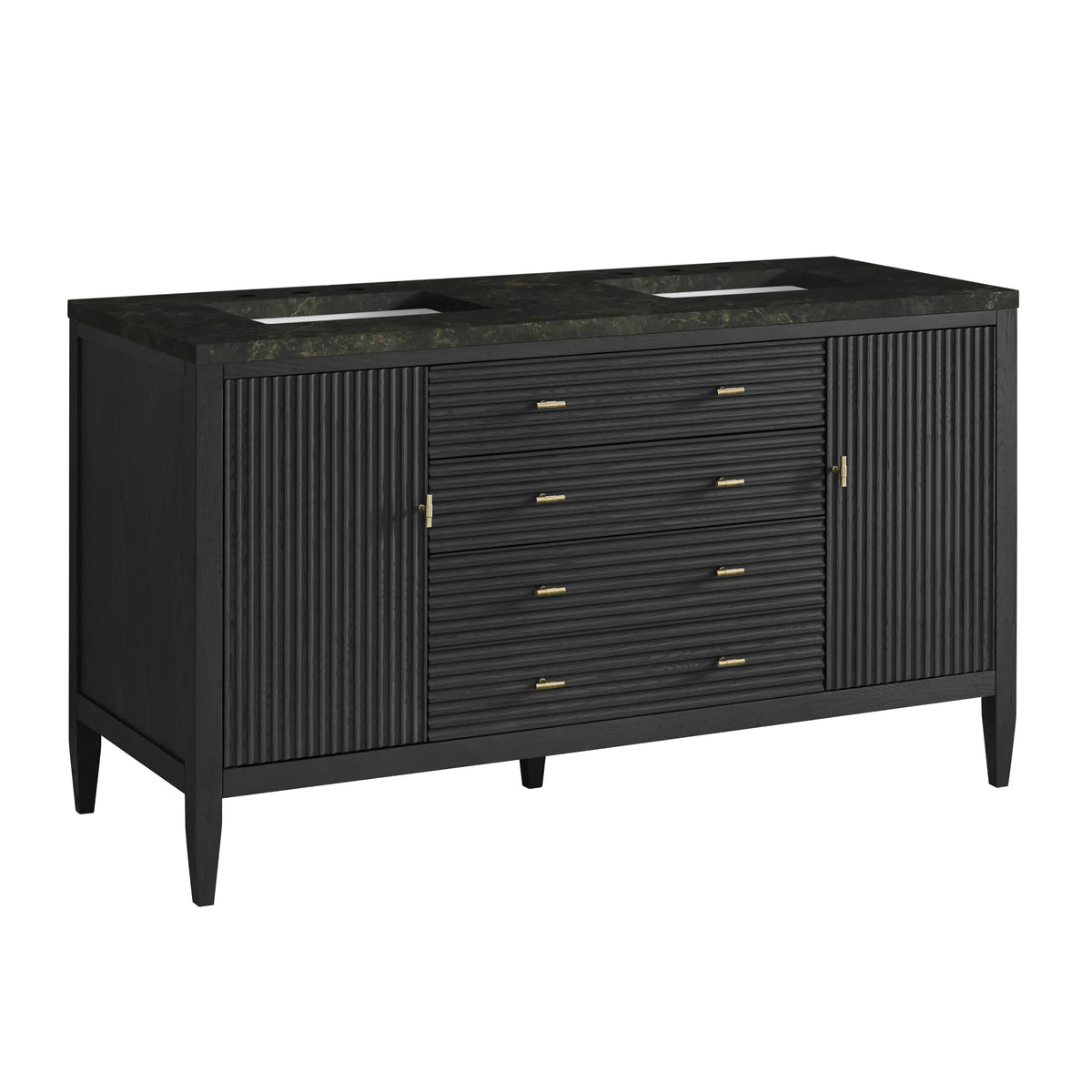 Myrrin 60" Double Vanity, Carbon Oak, w/ 3 CM Phantome Eclos Top, view 10