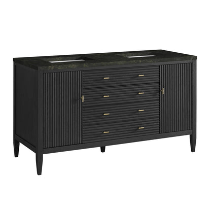 Myrrin 60" Double Vanity, Carbon Oak, w/ 3 CM Phantome Eclos Top, view 10