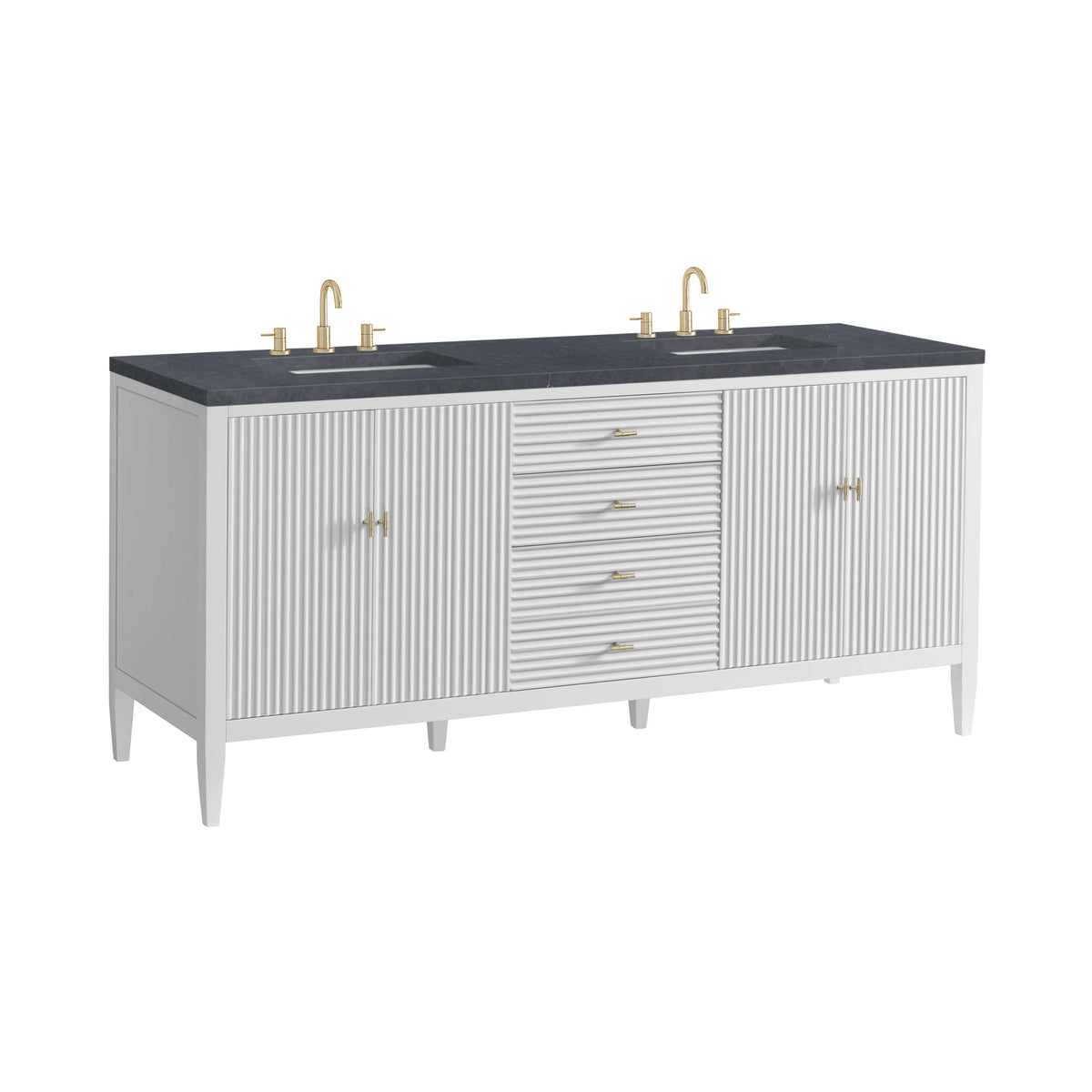 Myrrin 72" Double Vanity, Bright White w/ 3 CM Charcoal Soapstone Silestone Top, view 10