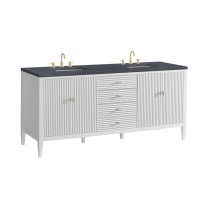 Myrrin 72" Double Vanity, Bright White w/ 3 CM Charcoal Soapstone Silestone Top, view 10