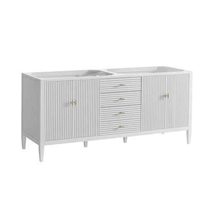 Renovate for Less Atlanta Myrrin 72" Double Vanity, Bright White w/ 3 CM Eternal Marfil Silestone Top, view 2