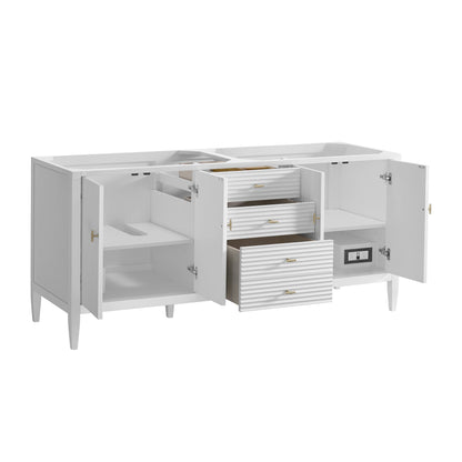 Renovate for Less Atlanta Myrrin 72" Double Vanity, Bright White w/ 3 CM Eternal Marfil Silestone Top, view 8