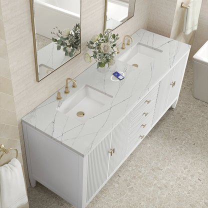 Myrrin 72" Double Vanity, Bright White w/ 3 CM Ethereal Noctis Silestone Top w/FreePower Wireless Charger, view 10