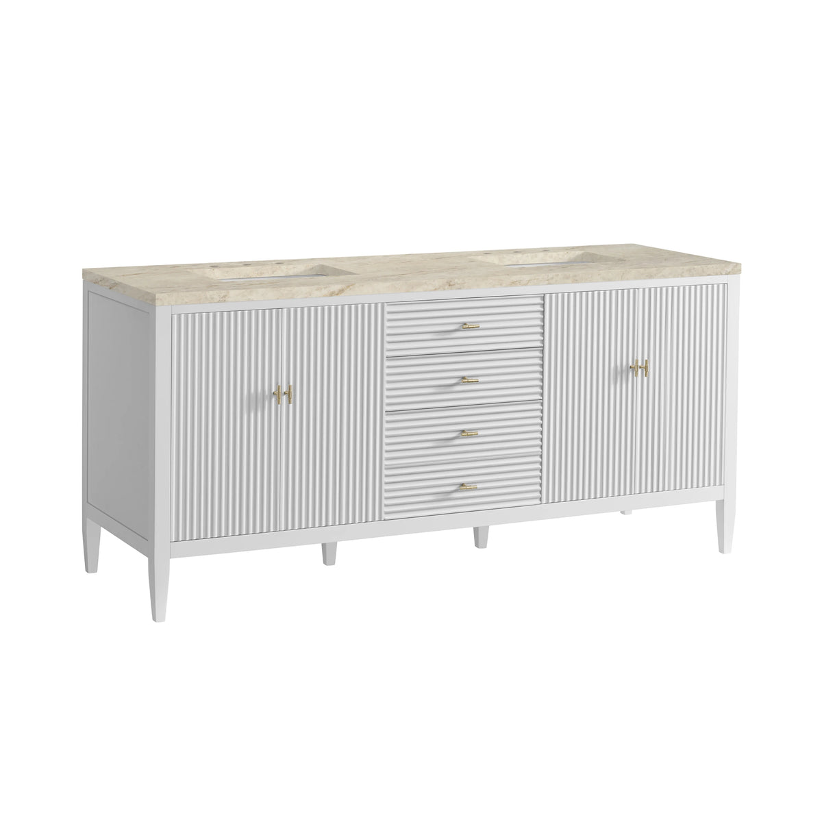 Myrrin 72" Vanity, Bright White, w/ 3 CM Tajnar Eclos Top w/FreePower Wireless Charger, view 12