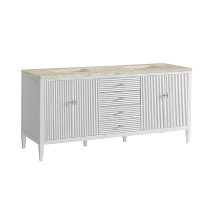 Myrrin 72" Vanity, Bright White, w/ 3 CM Tajnar Eclos Top w/FreePower Wireless Charger, view 12