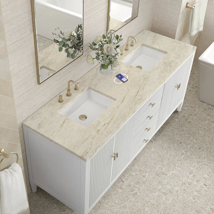 Myrrin 72" Vanity, Bright White, w/ 3 CM Tajnar Eclos Top w/FreePower Wireless Charger, view 9