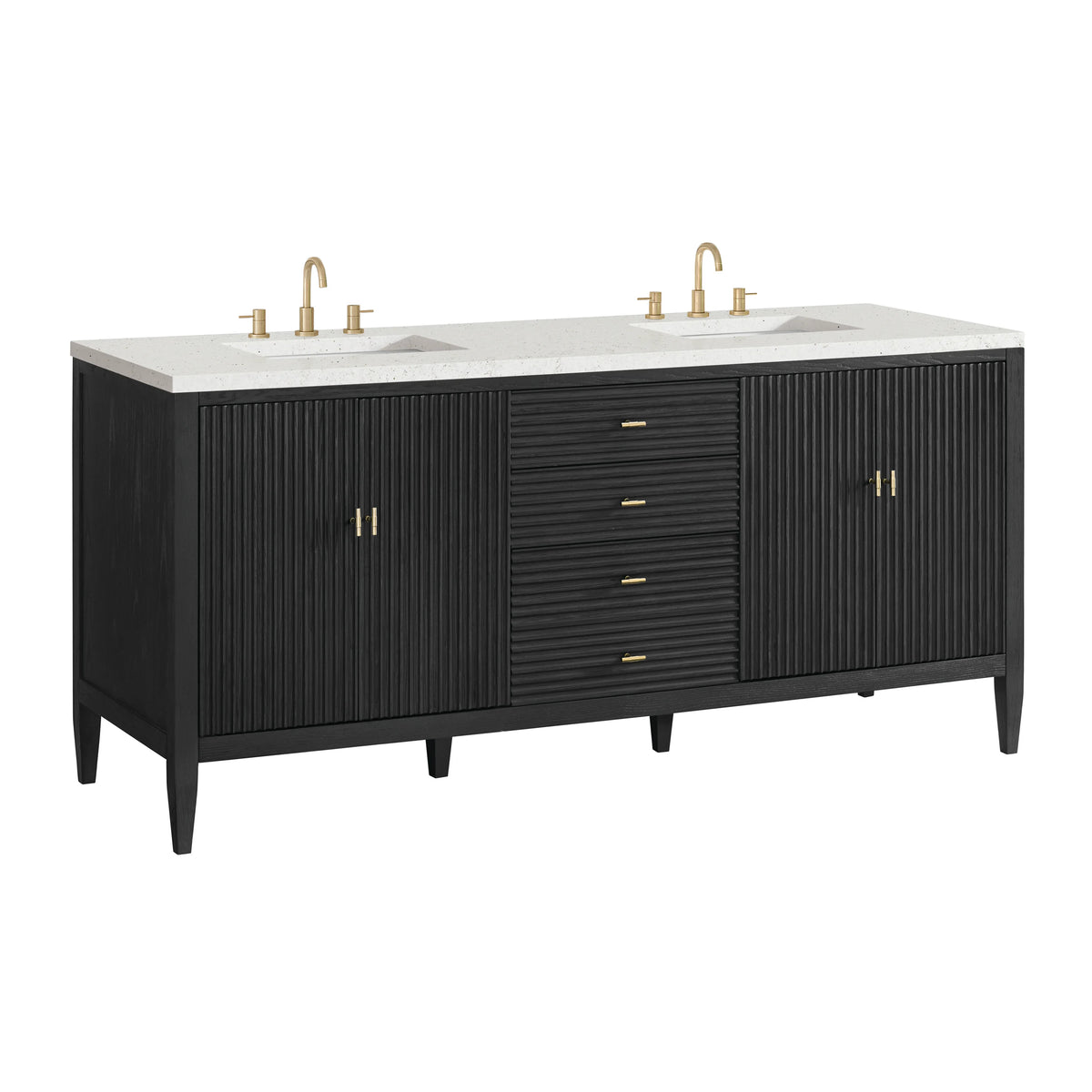 Myrrin 72" Double Vanity, Carbon Oak w/ 3 CM Lime Delight Silestone Top, view 10