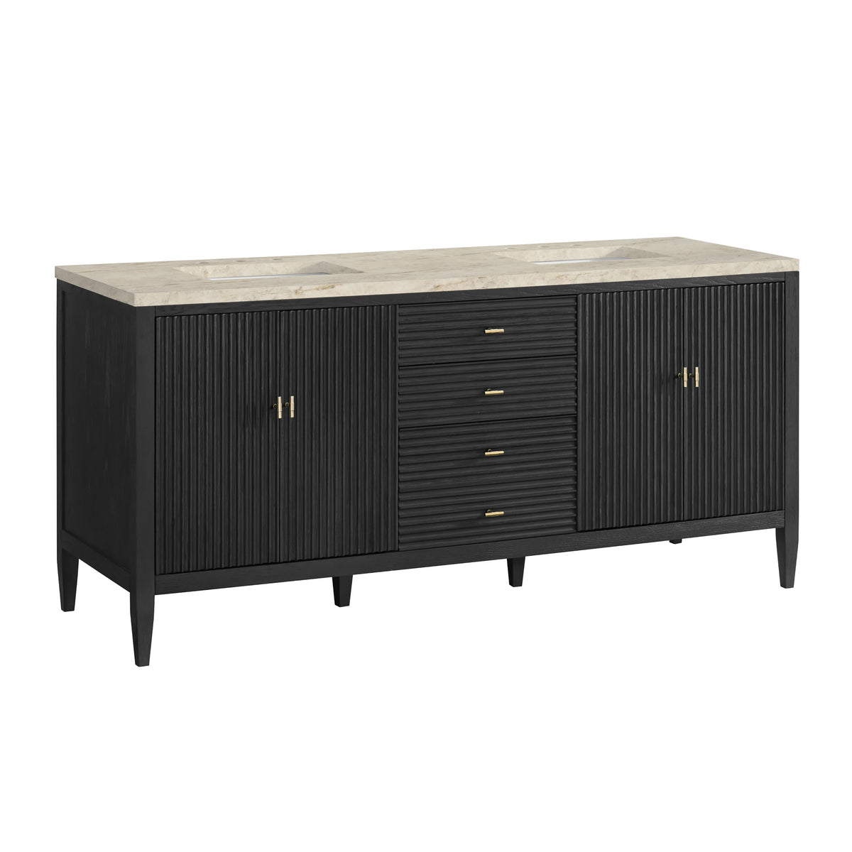 Myrrin 72" Vanity, Carbon Oak, w/ 3 CM Tajnar Eclos Top w/FreePower Wireless Charger, view 12