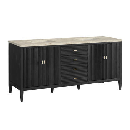 Myrrin 72" Vanity, Carbon Oak, w/ 3 CM Tajnar Eclos Top w/FreePower Wireless Charger, view 12