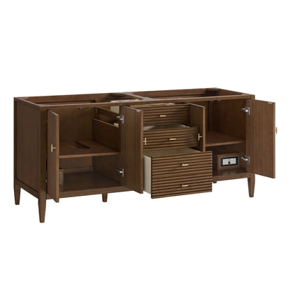 Renovate for Less Atlanta Myrrin 72" Double Vanity, Mid Century Walnut w/ 3 CM Eternal Marfil Silestone Top, view 8