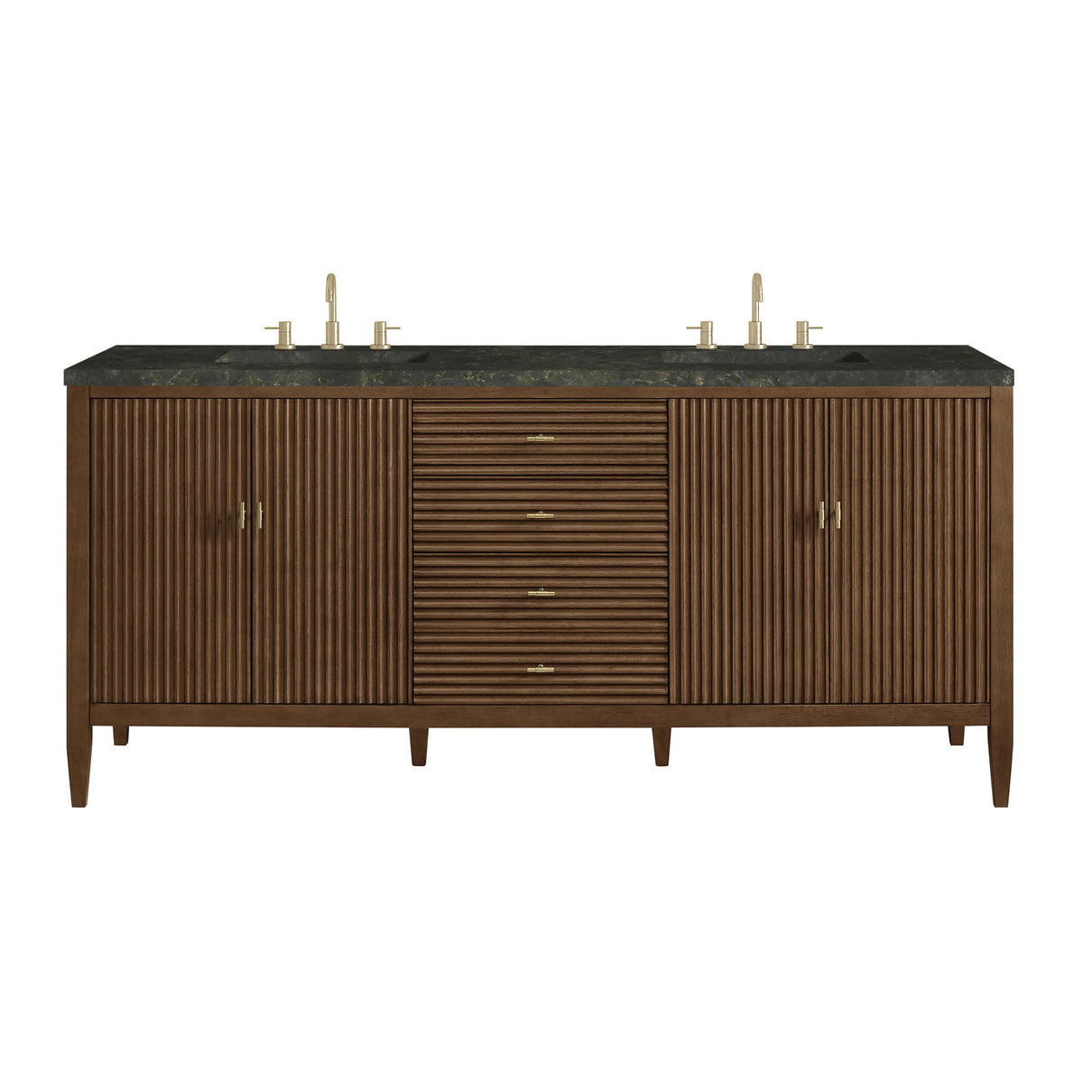 Myrrin 72" Vanity, Mid Century Walnut, w/ 3 CM Phantome Eclos Top