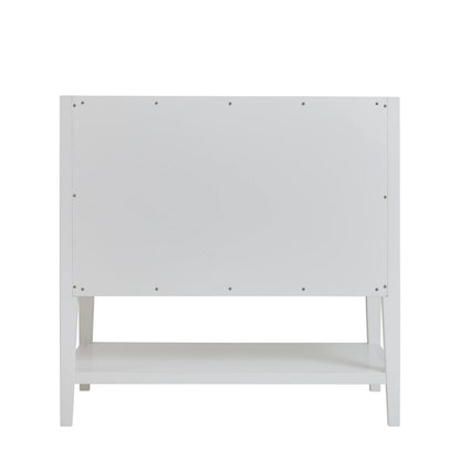 Olena 36" Single Vanity, Light Mappa Burl and Polished White, w/ 3 CM Tajnar Eclos Top, view 10