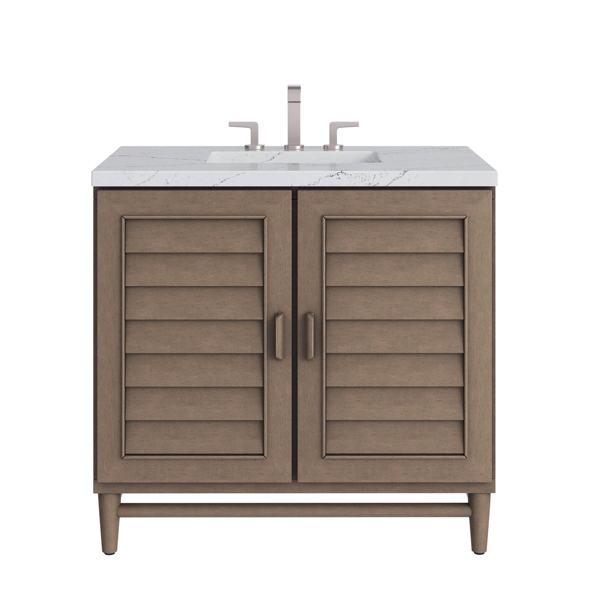 Portland 36" Single Vanity Whitewashed Walnut w/ 3 CM Ethereal Noctis Silestone Top