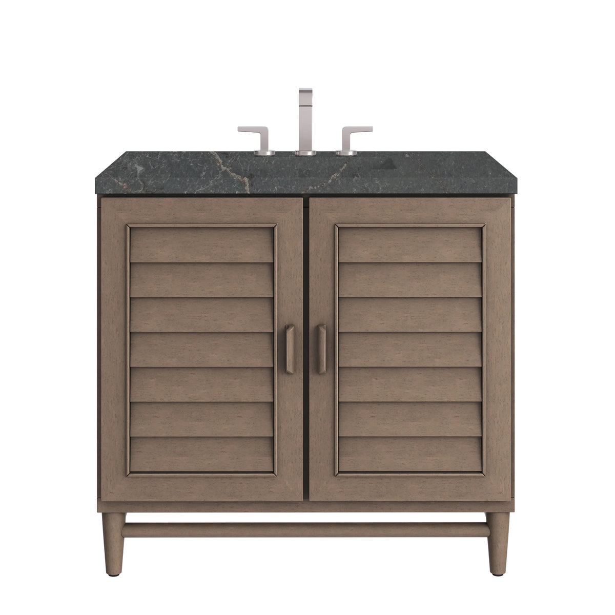 Portland 36" Single Vanity Whitewashed Walnut w/ 3 CM Parisien Bleu Silestone Top