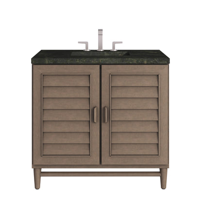 Portland 36" Single Vanity, Whitewashed Walnut, w/ 3 CM Phantome Eclos Top