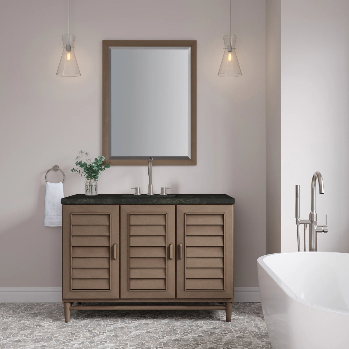 Portland 48" Single Vanity, Whitewashed Walnut, w/ 3 CM Phantome Eclos Top, view 3