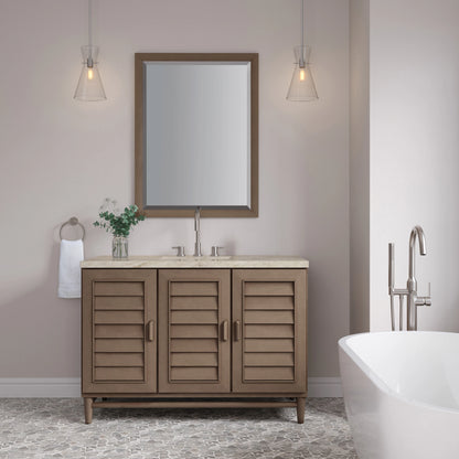 Portland 48" Single Vanity, Whitewashed Walnut, w/ 3 CM Tajnar Eclos Top w/FreePower Wireless Charger, view 5