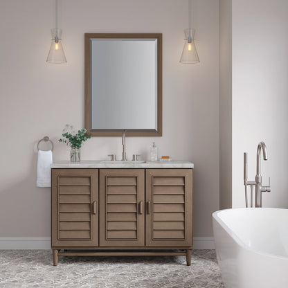Portland 48" Single Vanity Whitewashed Walnut w/ 3 CM Victorian Silver Silestone Top w/FreePower Wireless Charg, view 6