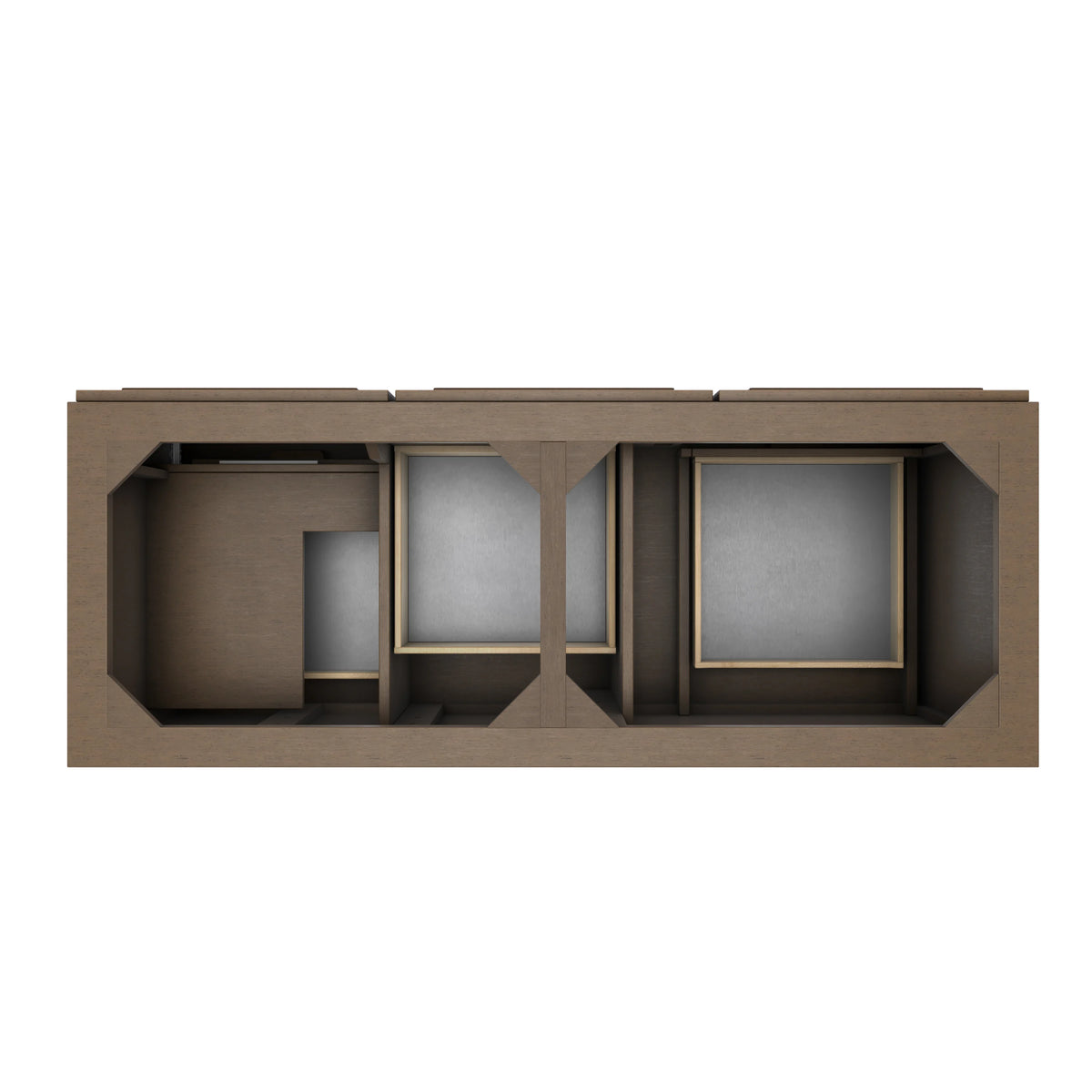 Portland 60" Double Vanity Whitewashed Walnut w/ 3 CM Carrara Marble Top, view 6