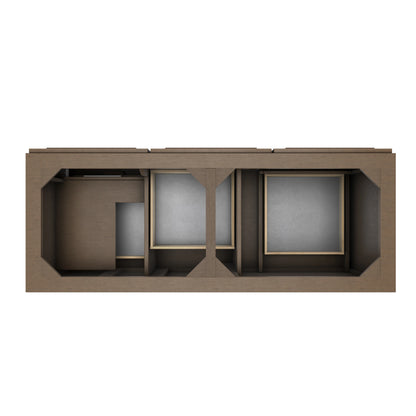 Portland 60" Double Vanity Whitewashed Walnut w/ 3 CM Charcoal Soapstone Silestone Top, view 6