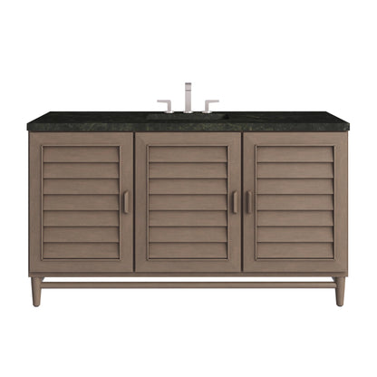 Portland 60" Single Vanity, Whitewashed Walnut, w/ 3 CM Phantome Eclos Top