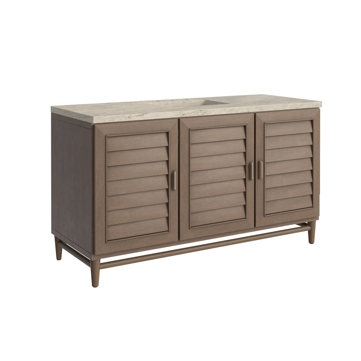 Portland 60" Single Vanity, Whitewashed Walnut, w/ 3 CM Tajnar Eclos Top w/FreePower Wireless Charger, view 14