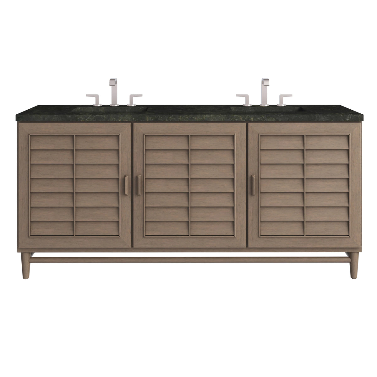 Portland 72" Double Vanity, Whitewashed Walnut, w/ 3 CM Phantome Eclos Top