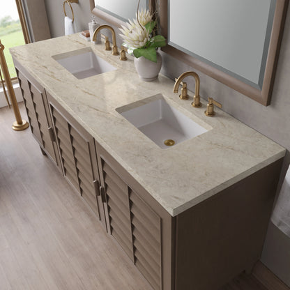 Portland 72" Double Vanity, Whitewashed Walnut, w/ 3 CM Tajnar Eclos Top, view 7