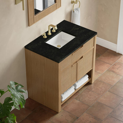 Solene 36" Single Vanity, Seaside Oak, w/ 3 CM Phantome Eclos Top, view 7