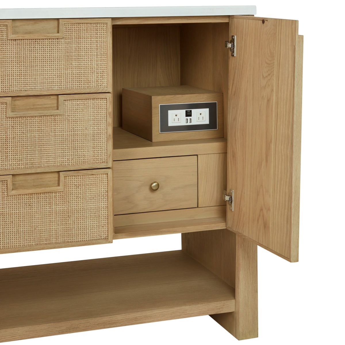 Solene 48" Single Vanity, Seaside Oak, w/ 3 CM White Zeus Quartz Top, view 13