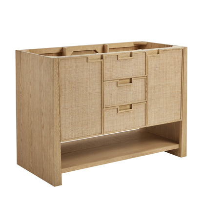 Solene 48" Single Vanity, Seaside Oak, w/ 3 CM White Zeus Quartz Top, view 2