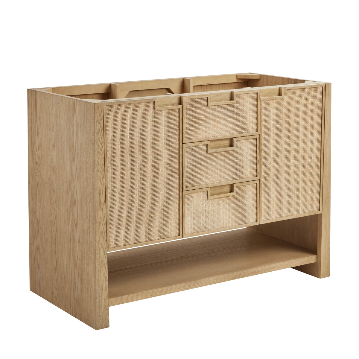 Solene 48" Single Vanity, Seaside Oak, w/ 3 CM Tajnar Eclos Top w/FreePower Wireless Charger, view 4