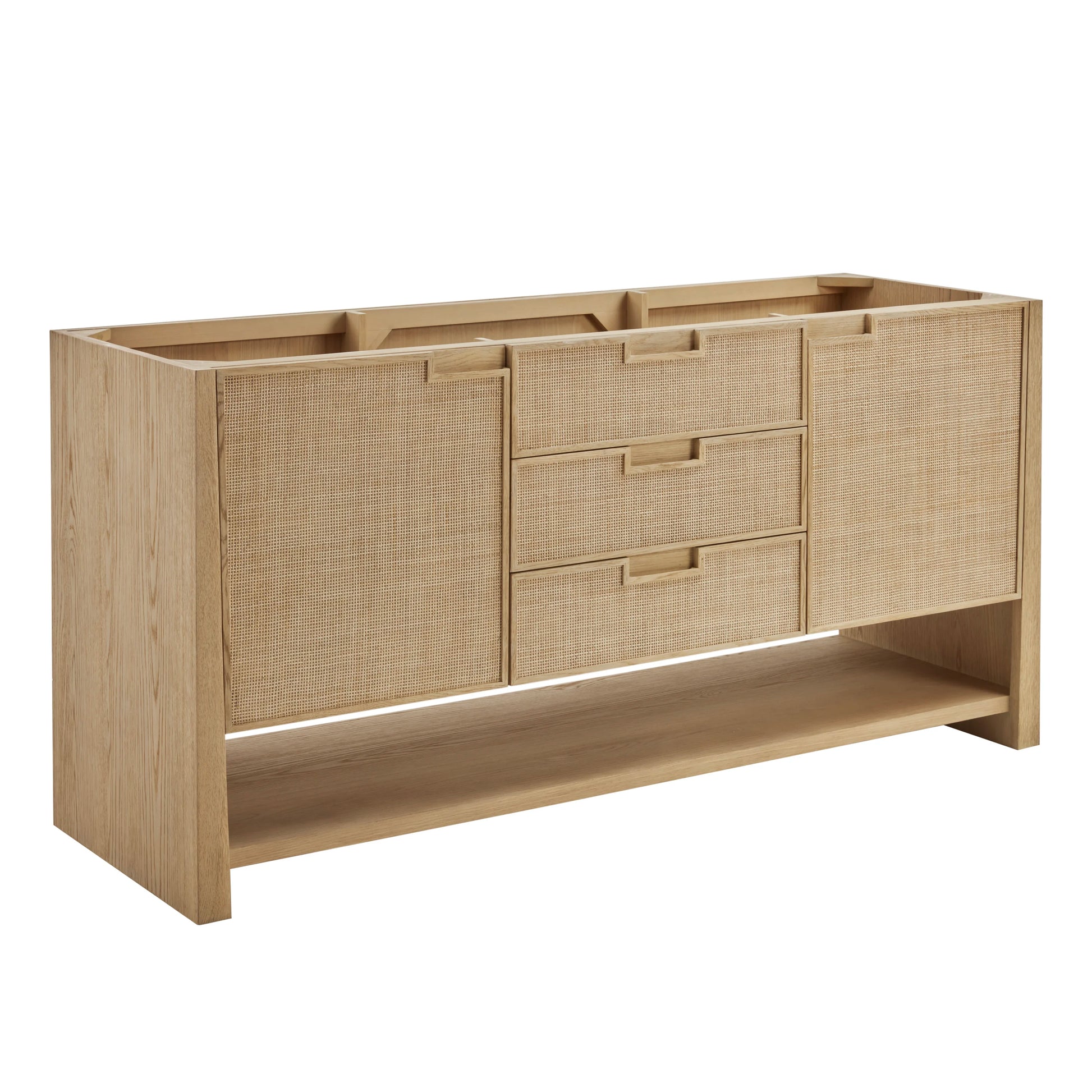 Renovate for Less Atlanta Solene 72" Double Vanity, Seaside Oak, w/ 3 CM Eternal Marfil Quartz Top, view 2