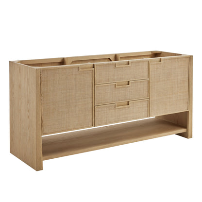 Renovate for Less Atlanta Solene 72" Double Vanity, Seaside Oak, w/ 3 CM Eternal Marfil Quartz Top, view 2