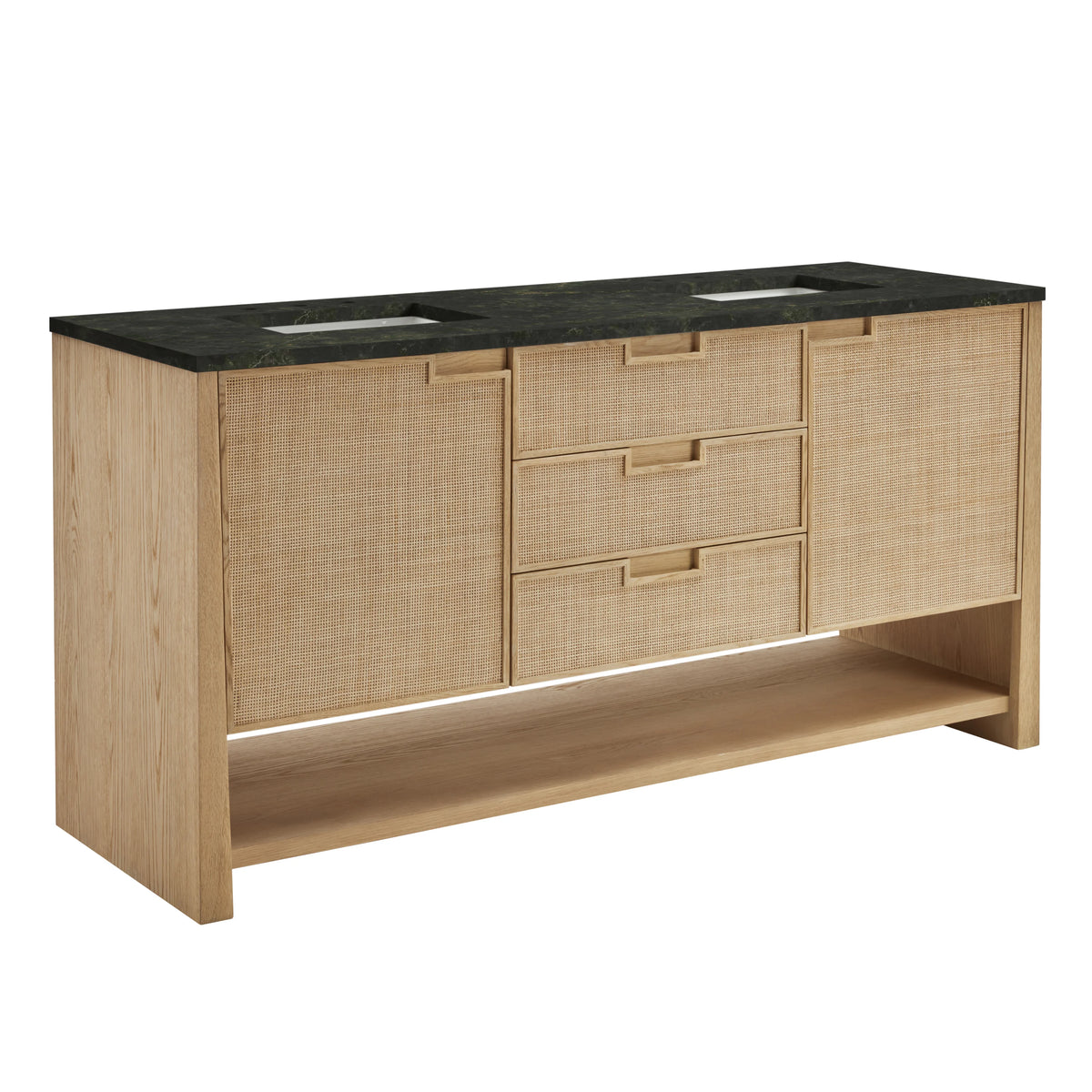 Solene 72" Double Vanity, Seaside Oak, w/ 3 CM Phantome Eclos Top, view 10