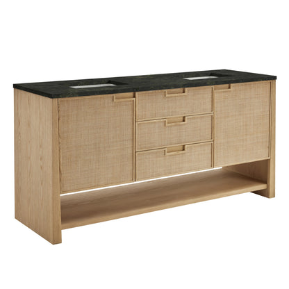 Solene 72" Double Vanity, Seaside Oak, w/ 3 CM Phantome Eclos Top, view 10