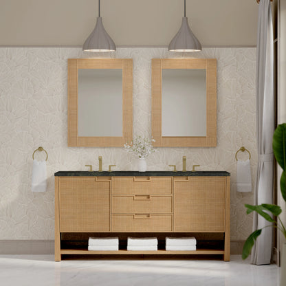 Solene 72" Double Vanity, Seaside Oak, w/ 3 CM Phantome Eclos Top, view 3