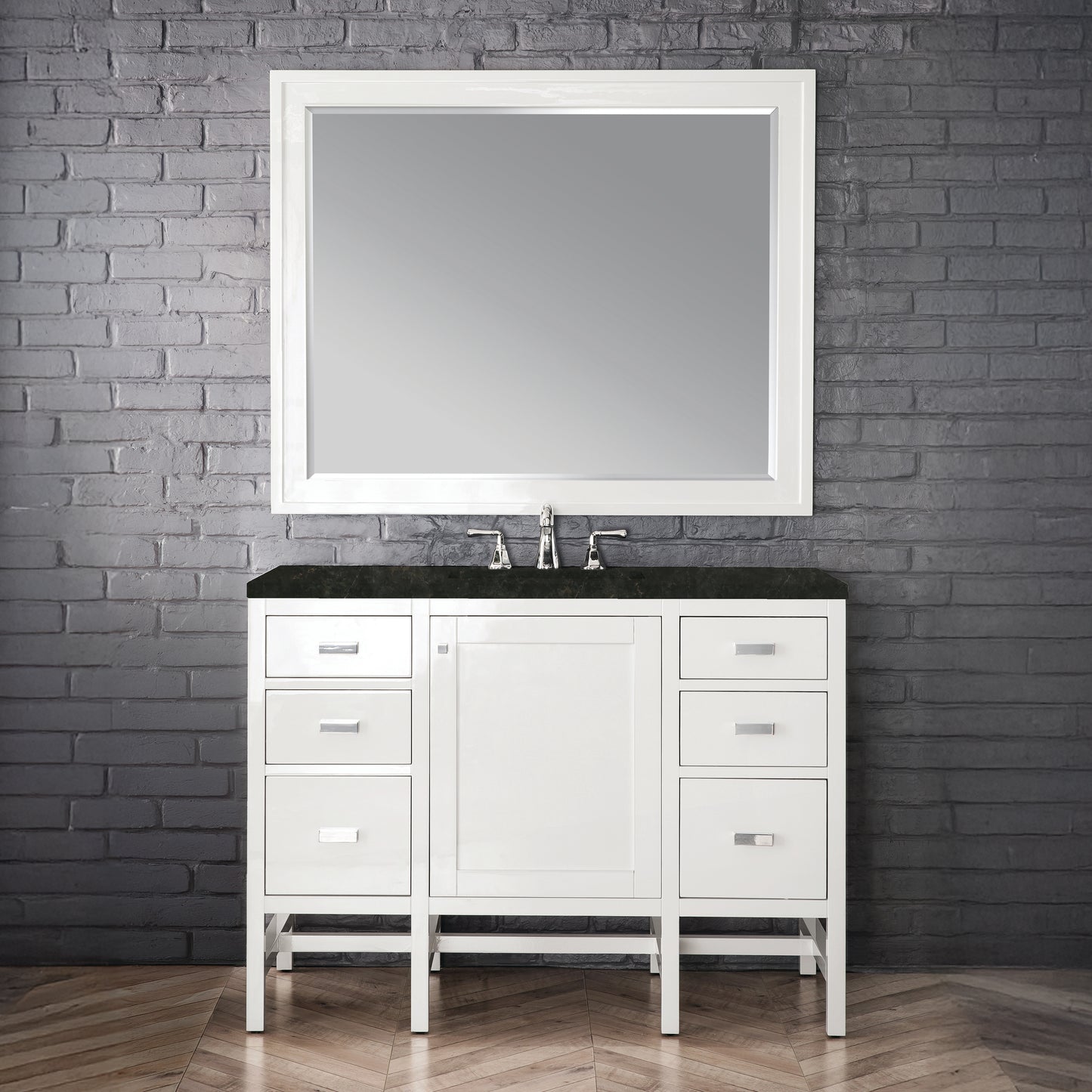 Renovate for Less Atlanta Addison 48" Single Vanity, Glossy White, w/ 3 CM Phantome Eclos Top