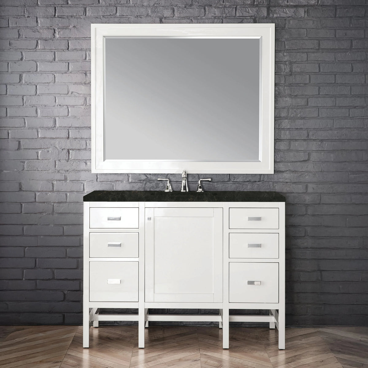 Addison 48" Single Vanity, Glossy White, w/ 3 CM Phantome Eclos Top