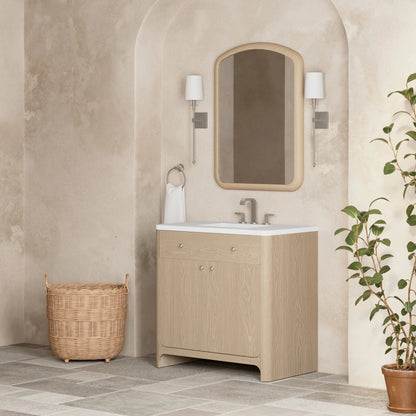 Gracyn 36" Single Vanity, Coastal Driftwood, w/ 3 CM White Zeus Quartz Widespread Top