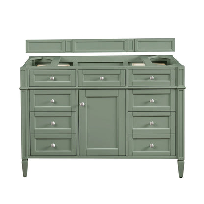 Brittany 48" Single Vanity, Smokey Celadon w/ 3 CM Carrara Marble Top