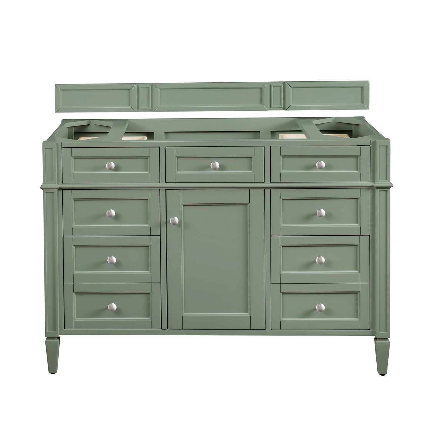 Renovate for Less Atlanta Brittany 48" Single Vanity, Smokey Celadon w/ 3 CM White Zeus Top