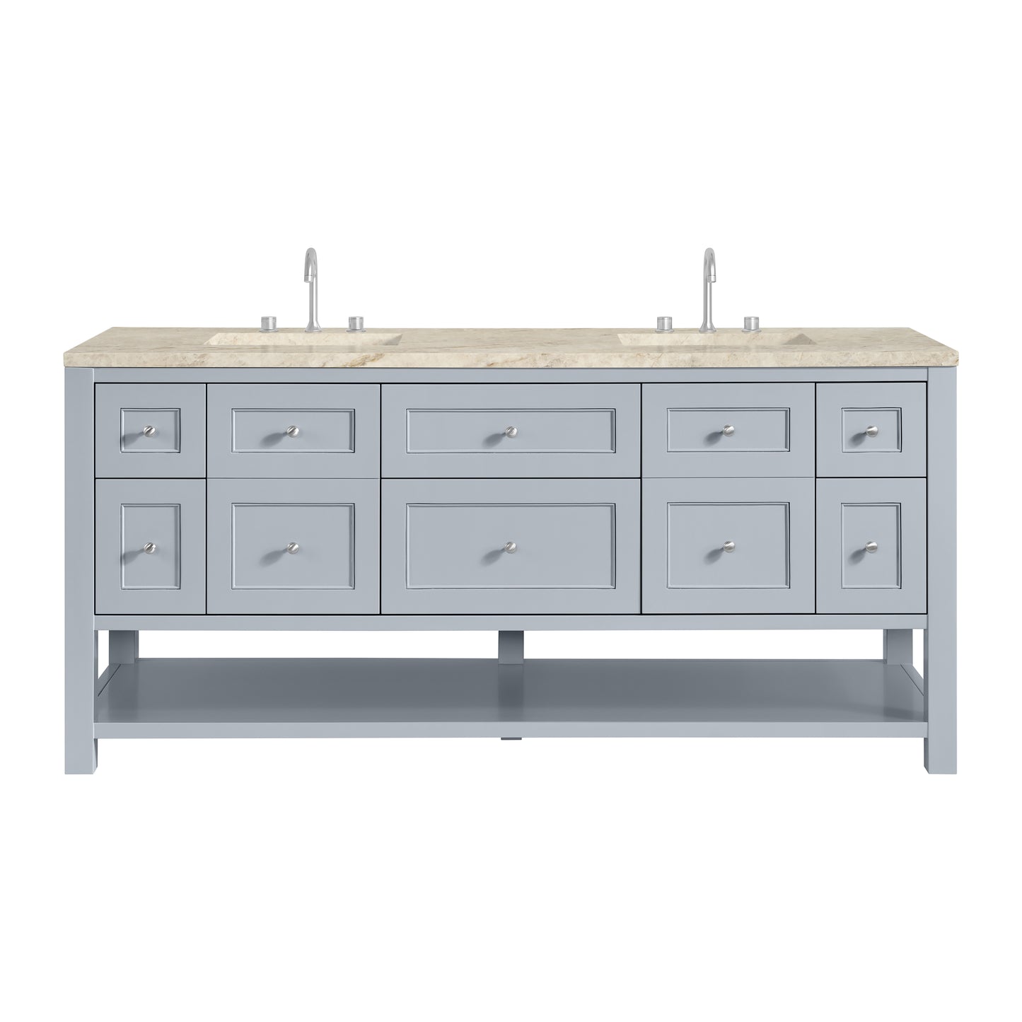 Renovate for Less Atlanta Breckenridge 72" Double Vanity, Serenity Blue, w/ 3 CM Tajnar Eclos Top