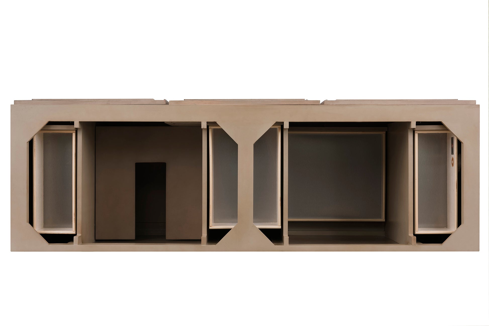 Renovate for Less Atlanta Portland 72" Double Vanity, Whitewashed Walnut, w/ 3 CM Phantome Eclos Top