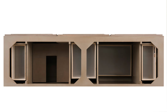 Renovate for Less Atlanta Portland 72" Double Vanity Whitewashed Walnut w/ 3 CM Charcoal Soapstone Silestone Top