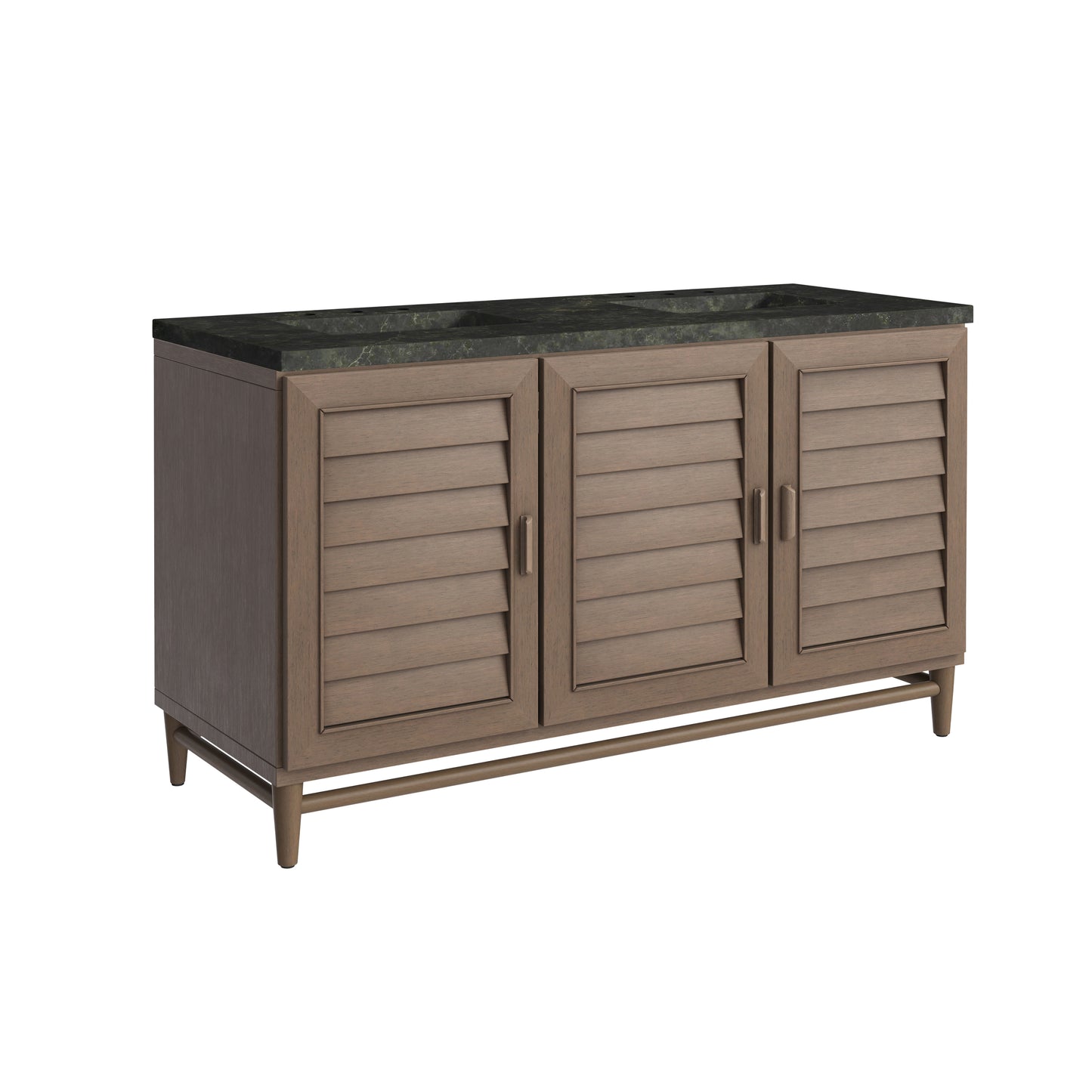 Renovate for Less Atlanta Portland 60" Double Vanity, Whitewashed Walnut, w/ 3 CM Phantome Eclos Top